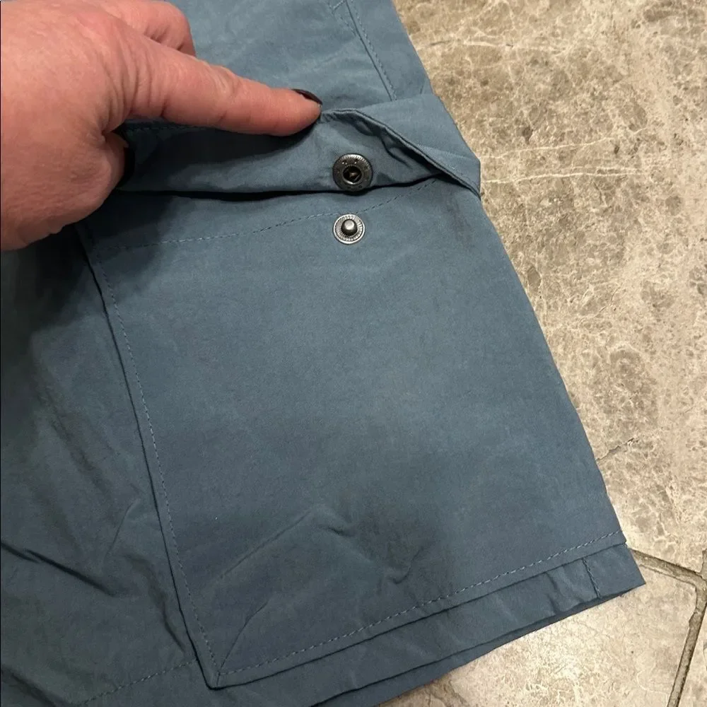 Pacsun Men’s Nylon Cargo Shorts Blue NEW Large Elastic Waist Casual Streetwear